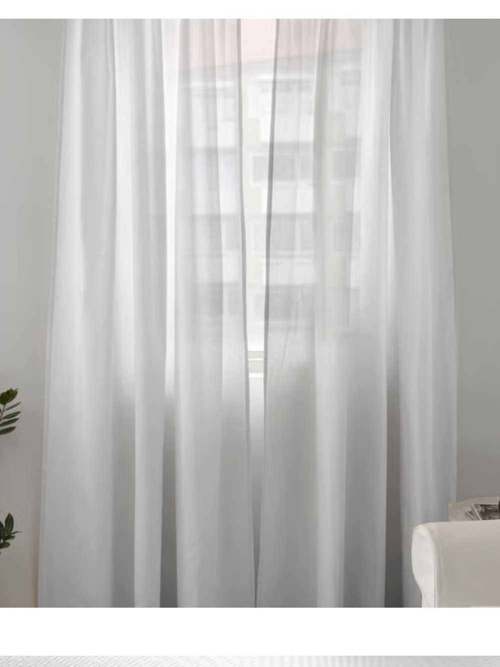 IKEA TIBAST White Sheer Curtain Panels (2-pack) - Picture 6 of 8